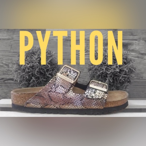 Birkenstock Arizona sandals in the "Brown Python" colorway.NWT Size 8-8.5 Women - Picture 2 of 9
